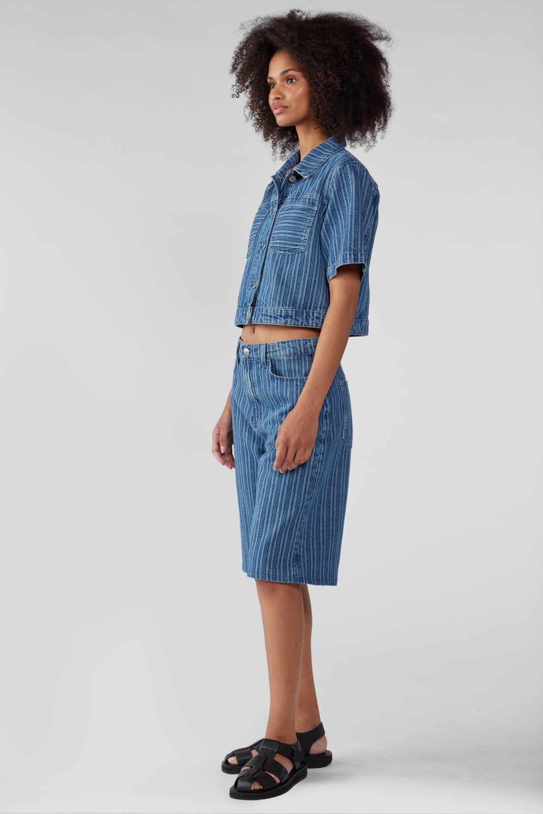 Phoebe Short Sleeve Denim Jacket - Medium Indigo