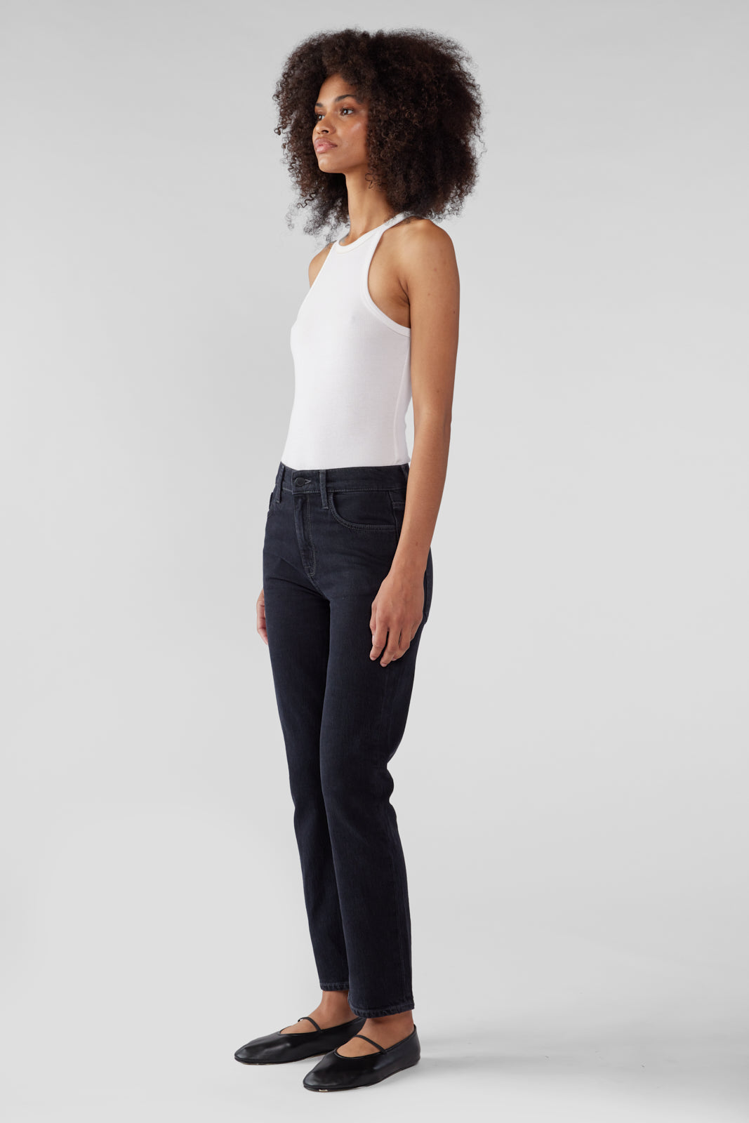 Kate Mid Rise Cropped Slim - Loved Black