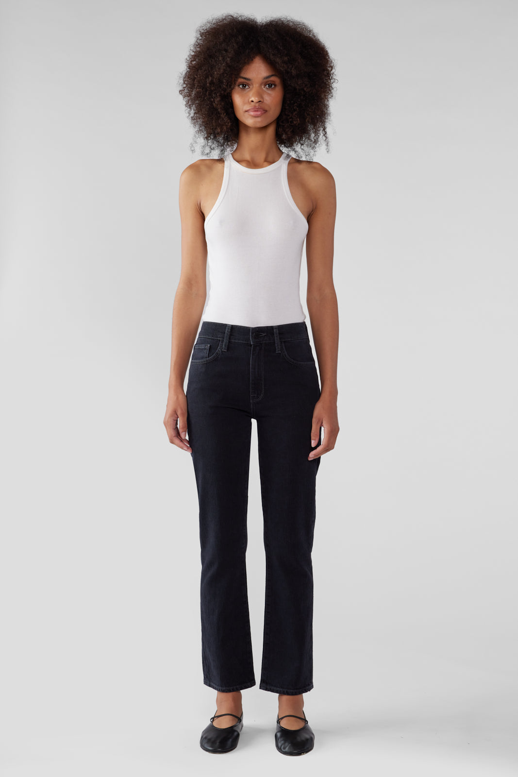 Kate Mid Rise Cropped Slim - Loved Black