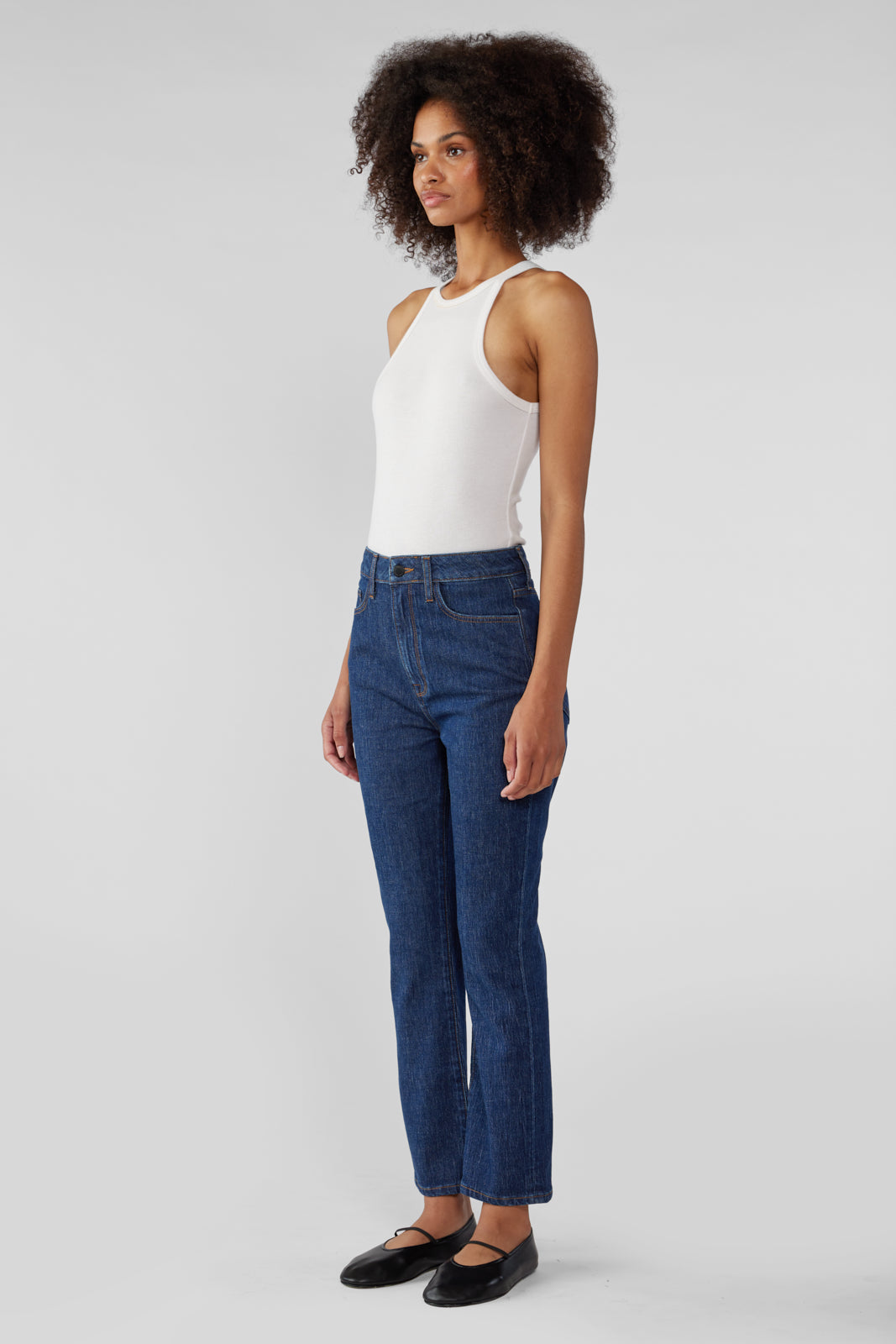 Ms. Hawn High Rise Cropped Loose Skinny - Dark Indigo